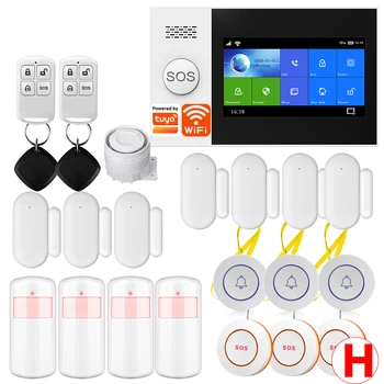 Tuya Wireless Home 2G/4G WIFI GSM Home Security With Motion Detector Sensor Burglar Alarm System APP Control Support Alexa