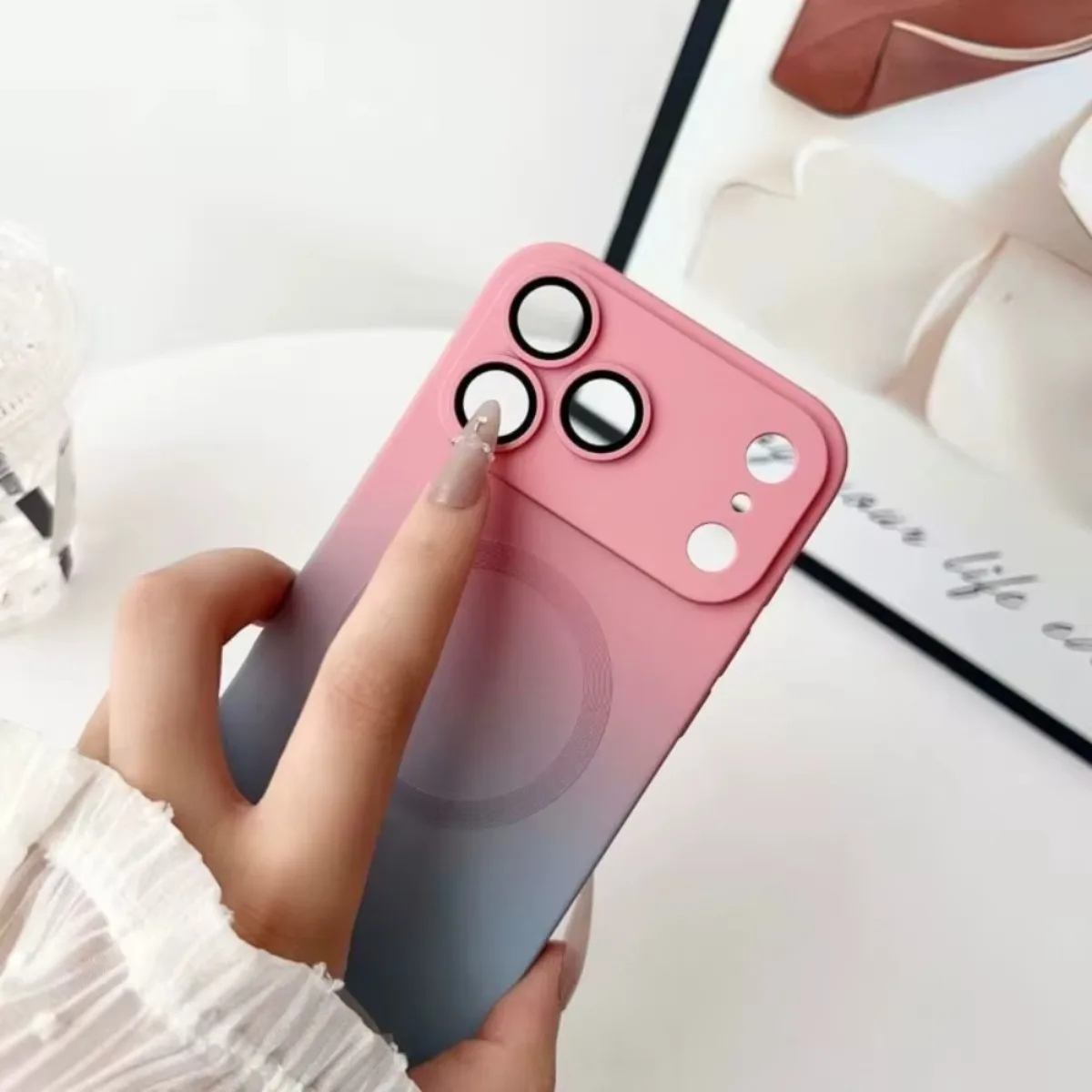 Silicone Soft Gradient Magnetic Phone Case - Slim & Protective Design