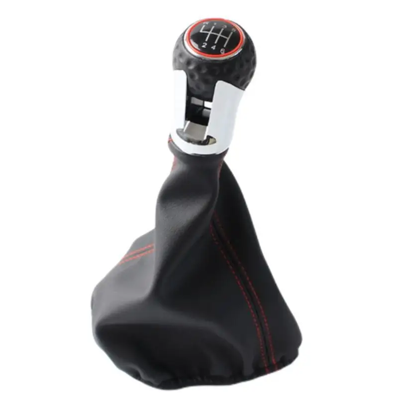 For Volkswagen VW Jetta Golf 3 MK3 LUPO POLO CADDY Gear Shift Knob Gaitor Boot Cover Case Car Styling Accessories Black Red Line