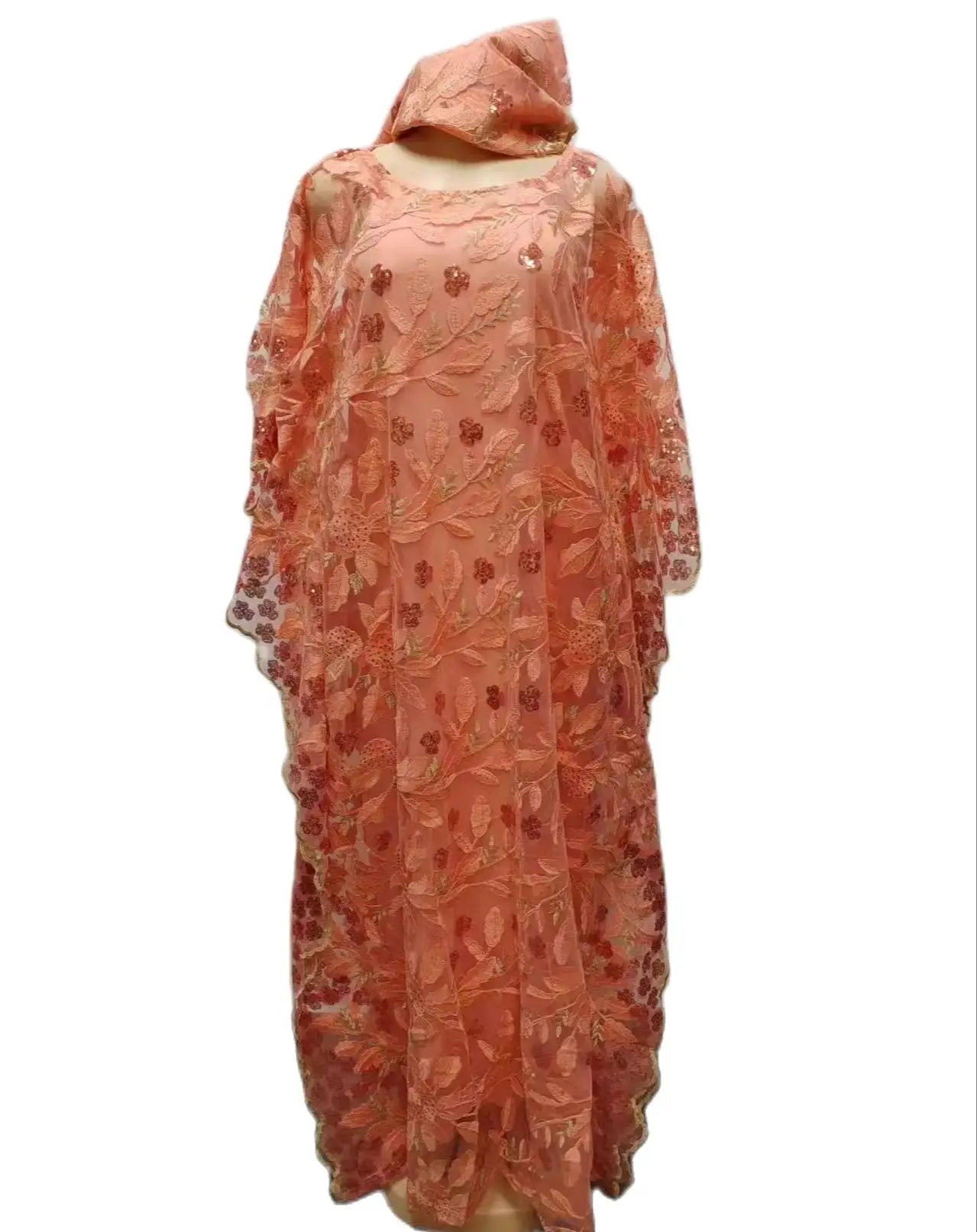 MAMADA L7632 African Women Clothing Dashiki Abaya Loose Long Evening Maxi Dresses + Inside Skirt Include Scarf Free Size Party