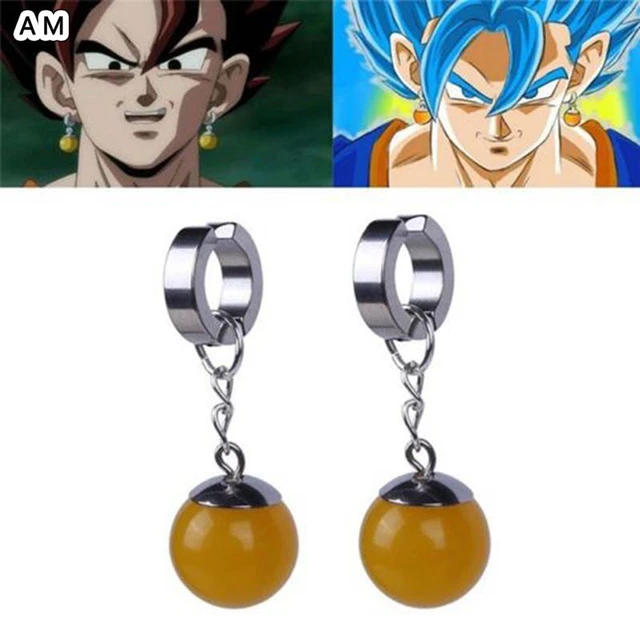 Anime cosplay brinco Potara brinco contas amarelas contas verdes -  AliExpress