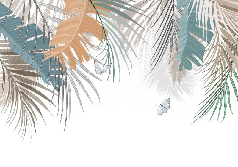 Minimalista Moderno Personalizado, Planta Tropical 3D Papel