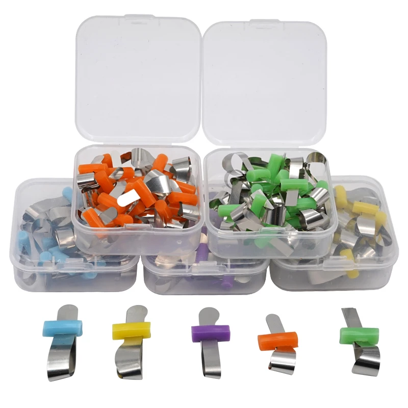 20pcs Dental Forming Matrices Orthodontic Sectional Contoured Metal Sheet Polyester Dentistry