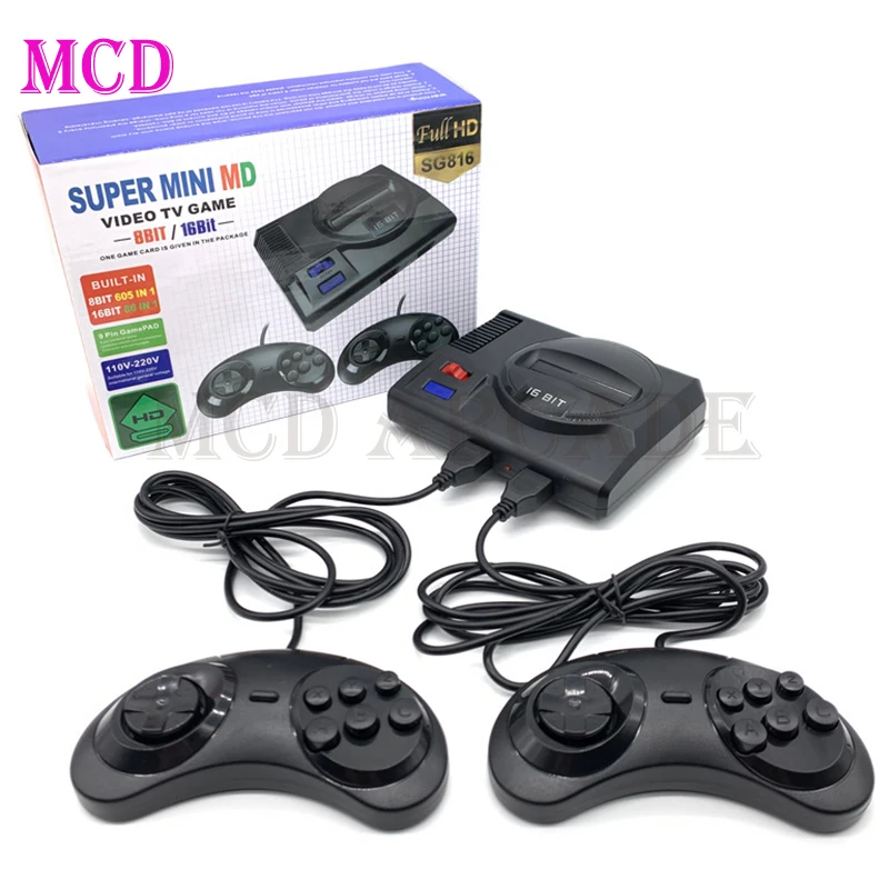 

Sega MD Retro Arcade Copy Mega Drive 16BIT/8BIT Classic Video Arcade SUPER MINI MD 691 in 1 Handle Kit HDMI Output
