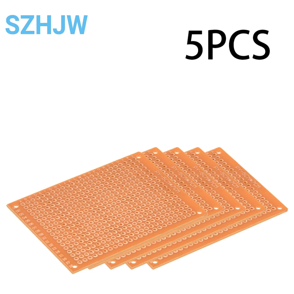 5-50pcs 5cm x 7cm 프로토 타입 PCB 보드 2.54mm 피치 단면 1.2mm 두께 향수 DIY 전자 프로젝트