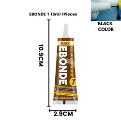 High-Strength Speaker Repair Adhesive - Multipurpose Black/Transparent Glue (15/50/80ML) (Black 15ML)