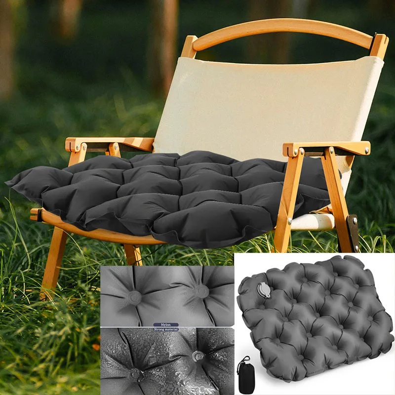 【Booming】 Seat Cushion Outdoor Inflatable Compact Hiking Sitting Pad Camping Dark Grey Travel Water Air Pad Anti Bedsore Chair Pad