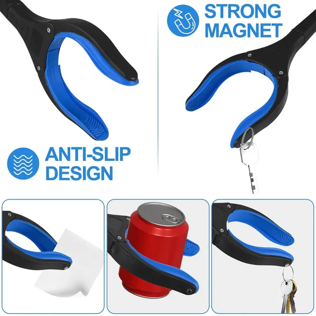 6-Pack 32 Inch Heavy Duty Trash Grabbers - Lightweight Reacher Tool With Magnetic Tip & Non-Slip Grip For Outdoor Cleanup, Elderly Aid