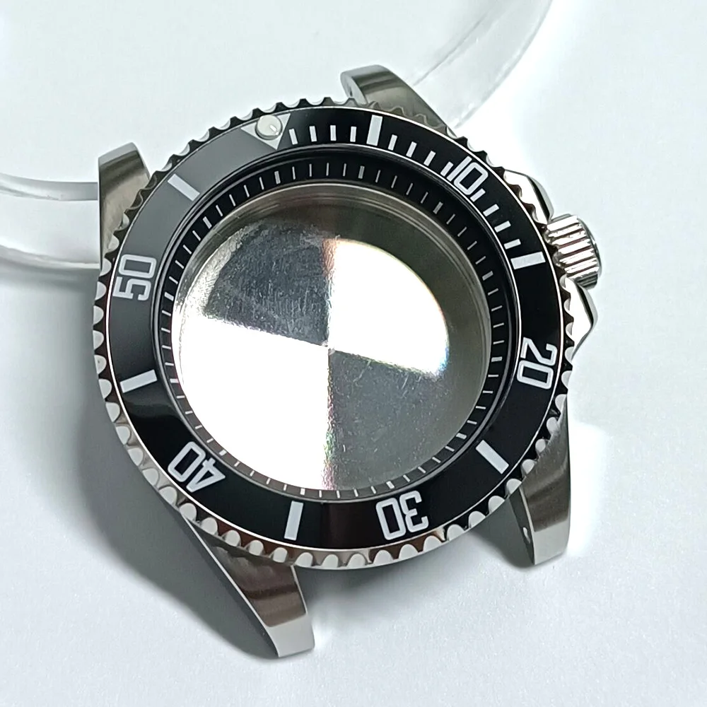 40.5mm Silvery GMT Sapphire Case Have Chapter Ring Stainless Steel Waterproof Fit NH34 NH 35 NH36 NH70 Movement Watch Case watch accessories watch case