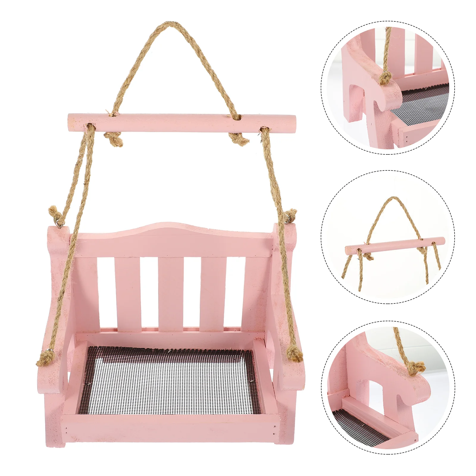 

Bird Feeders Outdoor Food Container Accessories Hanging Pink Chair Shaped Holder Garden