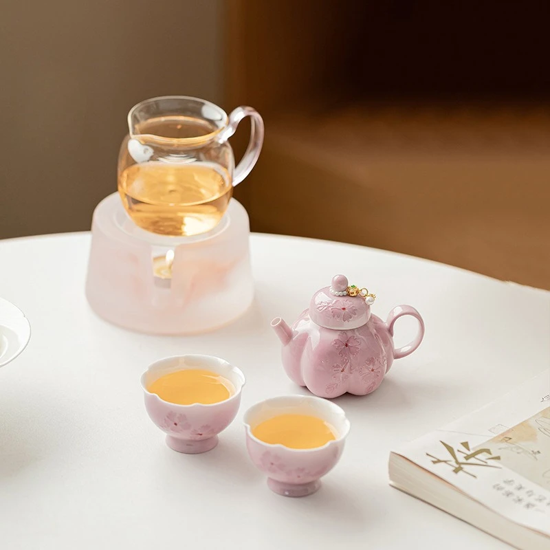 Lavender Arita Porcelain Teapot Hand Painted Floral Design Heat Resistant Compact Size for Japanese Tea Ceremony Home Use