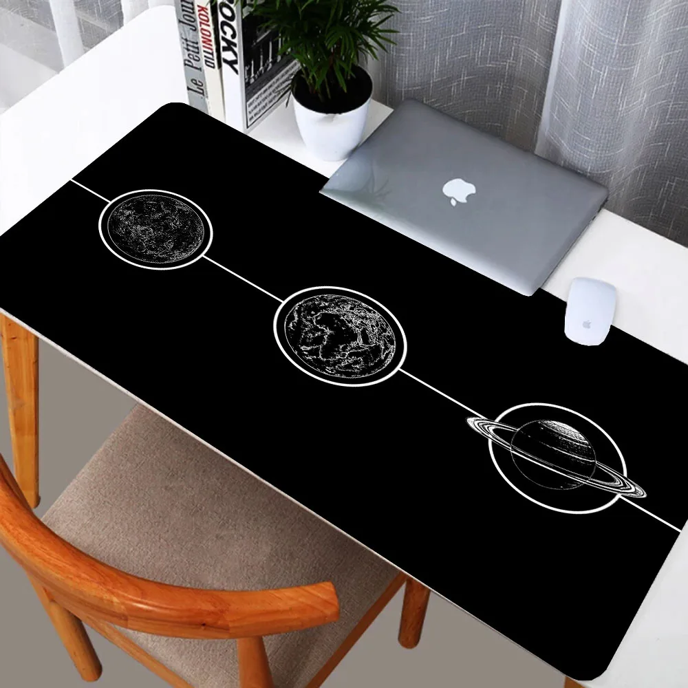 

Planet cool black background game large mouse mats gamers special keyboard accessories personalized rubber non-slip desktop pad