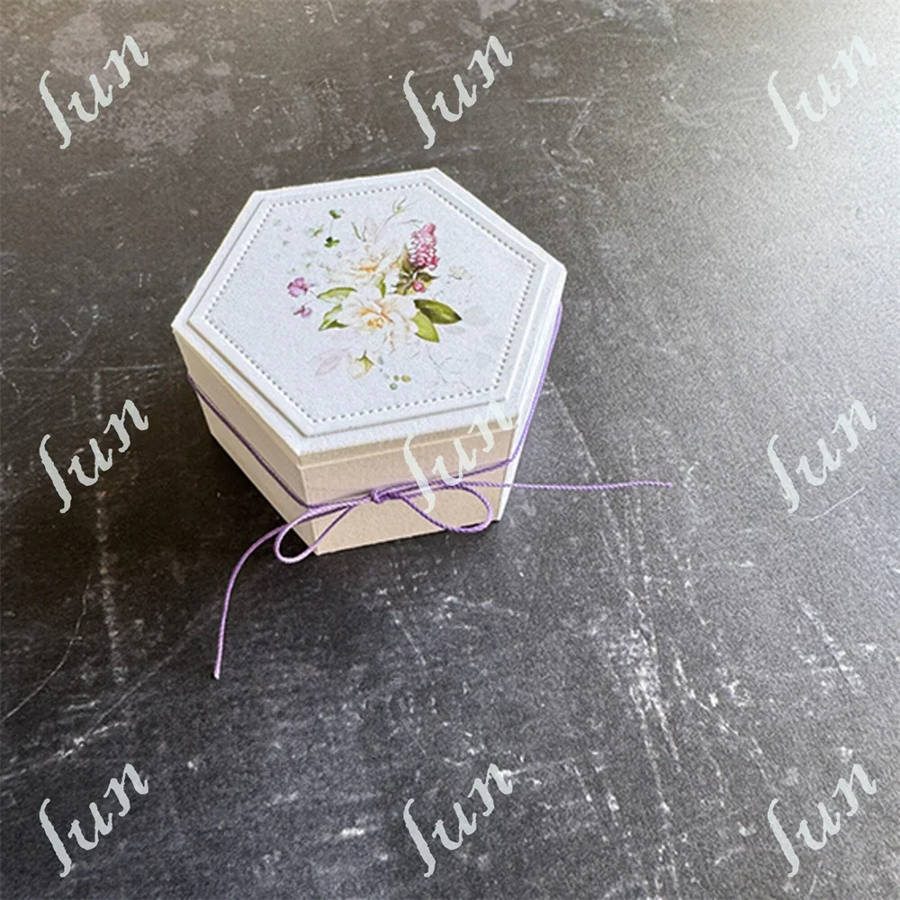 Metal Cutting Die Combi Striped Frames Die DIY Hexagon Box Metal Cutting Dies Making Birthday Cake Craft Clear Stamps Stencils Templates Scrapbook Embossing Stamps Metal Cutting Die