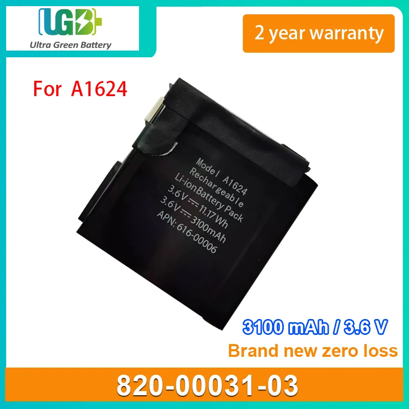 

UGB New Battery For APPLE A1624 820-00031-03 F8Y4475 router battery 3.6V 3100mAh 11.17Wh