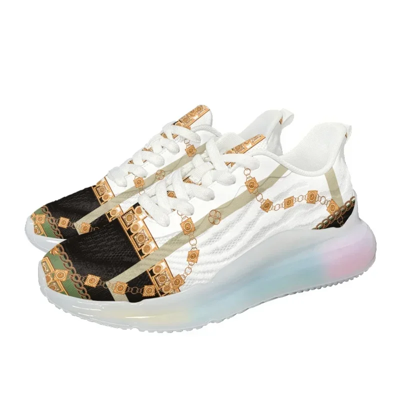 Black And Whte Design Casual AF Cushion Shoes For Women Gold Chain Zapatillas Mujer Elegantes Dropshipping