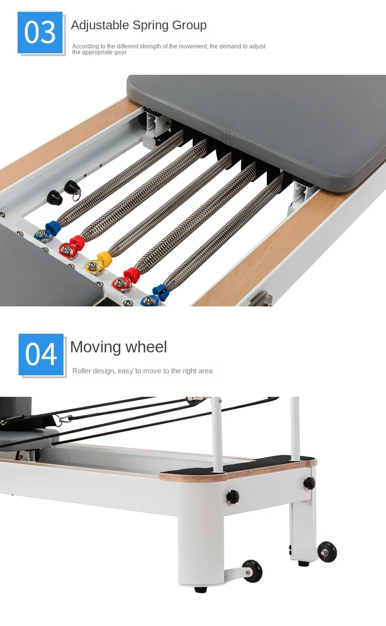 Description Picture 5 of itemYoga Zen Massage Core Fitness Equipment Pilates Five Piece Set Pilates Aluminum Alloy Small White Bed Core Bed