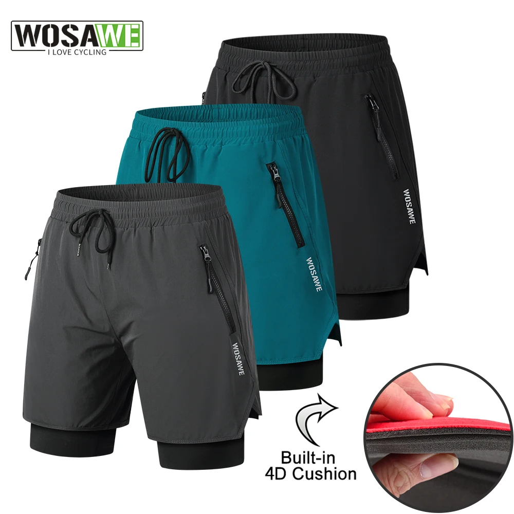 MTB Shorts Summer Men Cycling Shorts 2 in 1 Mountain Bike Padded Double Layer Downhill Bike Quick Dry Short Pants
