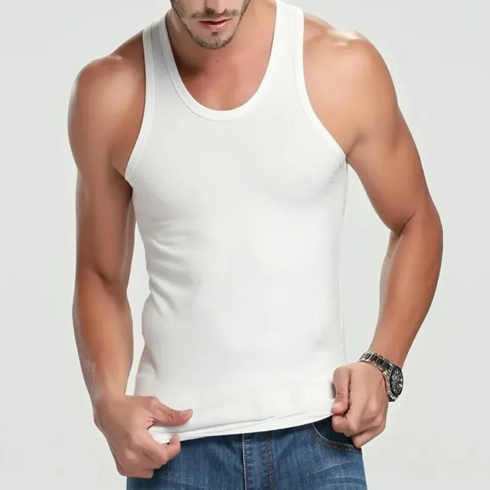 

Summer Spring Men Sleeveless Breathable Tank Top Fitness Sports Underwear Undershirt T-Shirt Vest Bottom Slim Fit Male Shirts