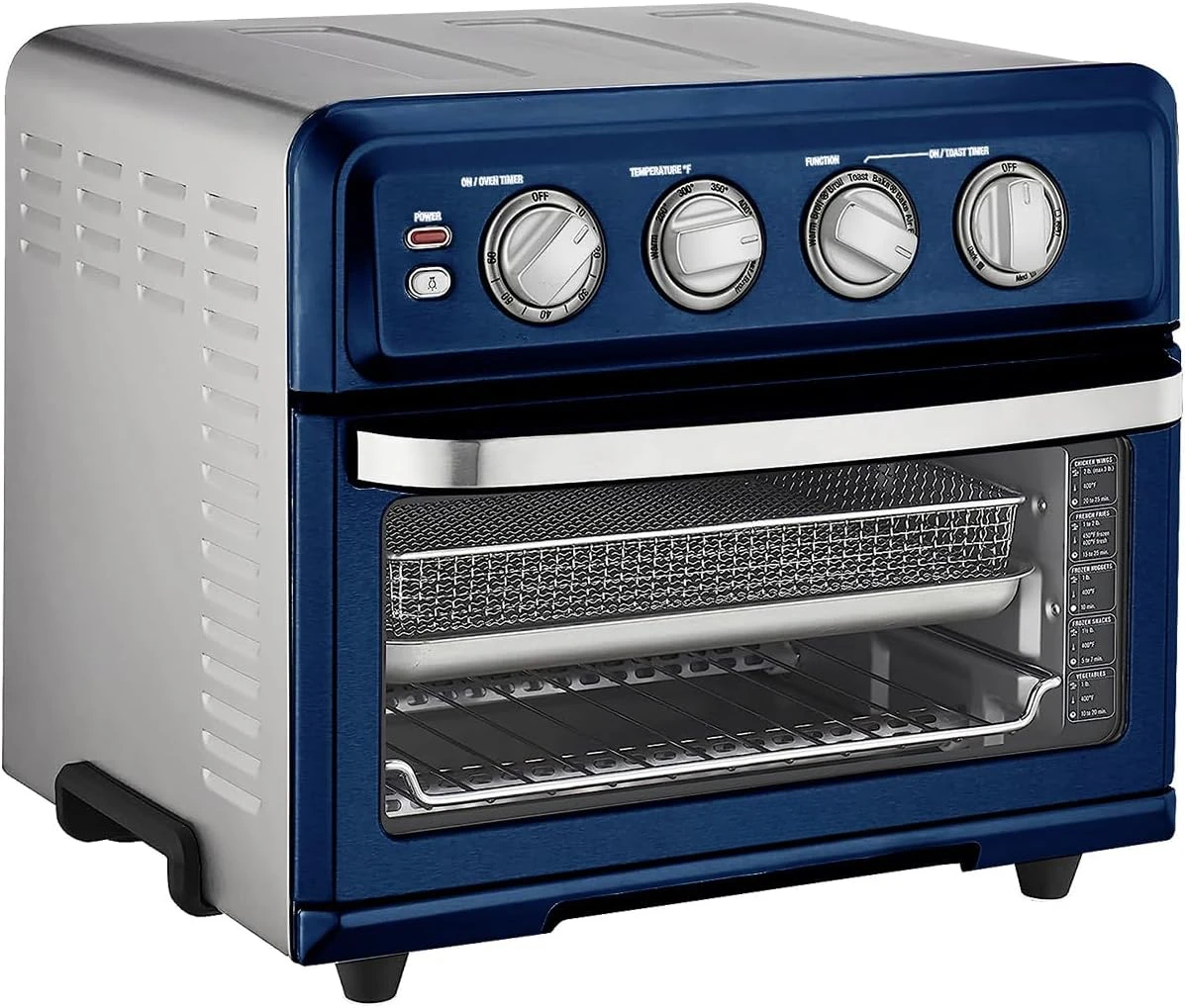 Air Fryer + Convection Toaster Oven, 8-1 Oven with Bake, Grill, Broil & Warm Options, Stainless Steel, TOA-70 (Navy Blue) 2