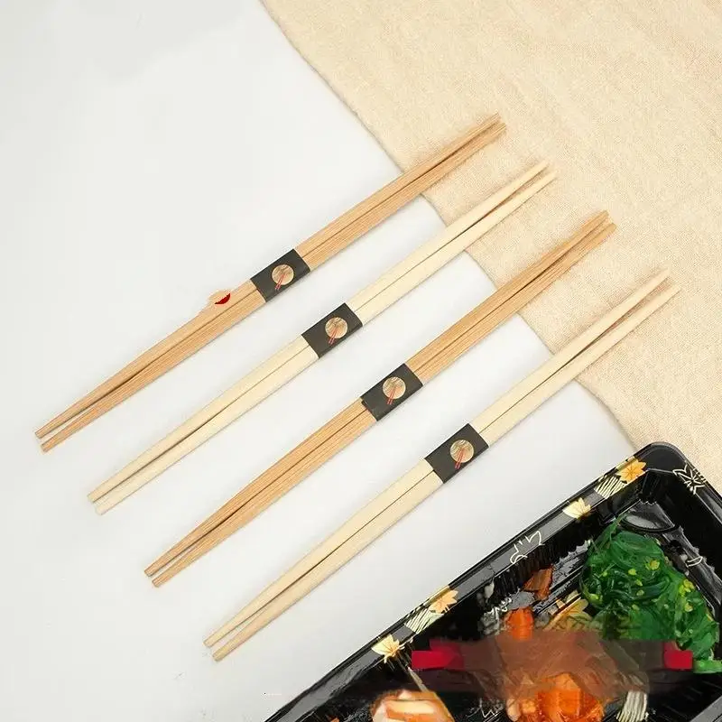 Natural Wood Reusable Chopstick Set, Ideal for Japanese Sushi, Korean, and Chinese Foods