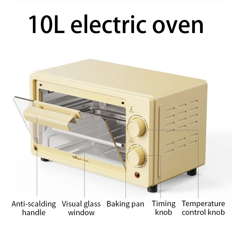 Bear F10R6 Home multifunctional electric oven 2025 small mini electric oven 10L large capacity baking bread cake