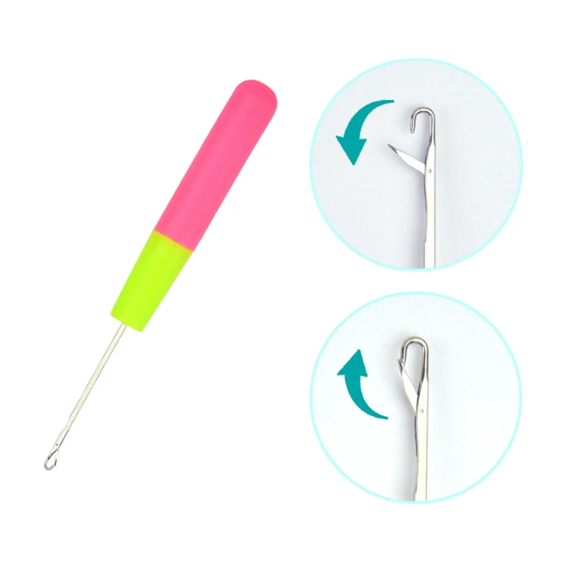 H&STRA 1PC Crochet Hook Needle Plastic Knitt Hair Crochet Needles For Making Braiding Dreadlock Hair Tools