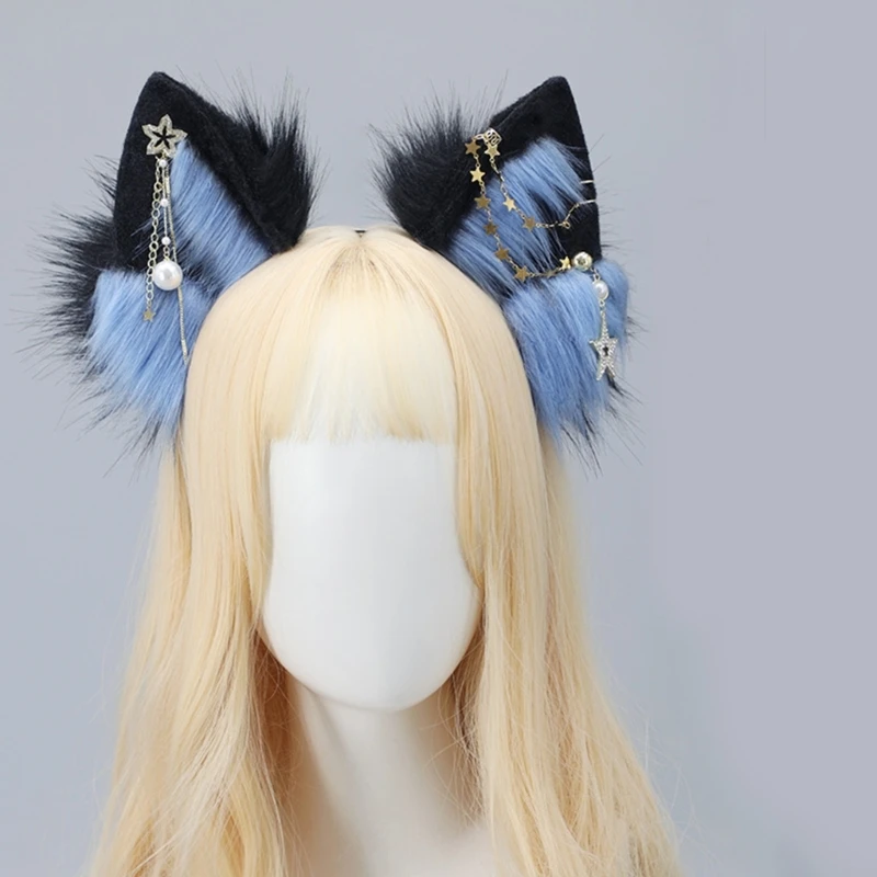 

Wolf Ears Headband Masquerade Halloween Kitten Cosplay Party Costume