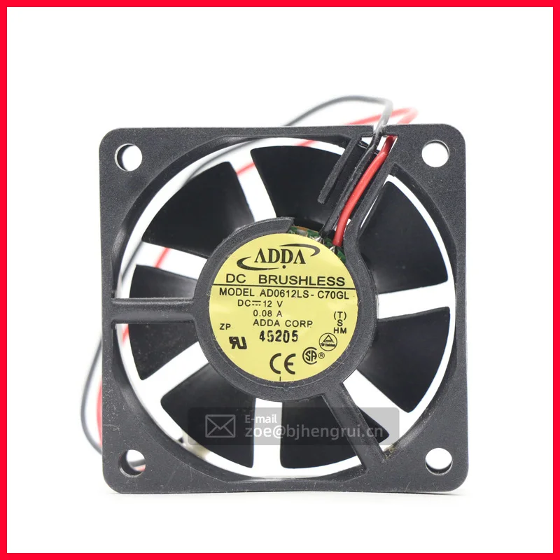 

AD0612LS-C70GL 6020 60x60x20mm 6CM 12V DC 0.08A 3900RPM 13.3CFM Wire Leads Power Supply Chassis Axial Cooling Fan