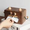 Wooden Little Freak Tissue Box, Wood Simple Drawing Paper Case 4