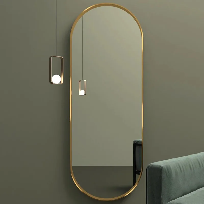 

Large Oval Bathroom Mirror Aesthetic Luxury Hanging Funky Maiden Decor Mirror Quality Cool Espelhos Decorativos Household Goods
