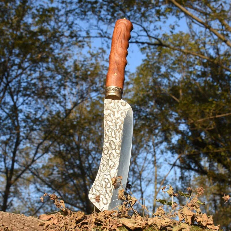 

Longquan outdoor wood cutter household wood chopping knife hand forged old wood cutting knife edge tree cutting tools