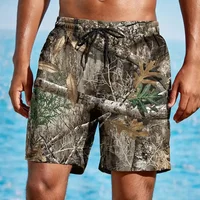New Men's Beach Pants Dead Wood Leaves 3D Printed Men's Shorts Summer Casual Breathable Shorts Men's Street Men's Clothing 1