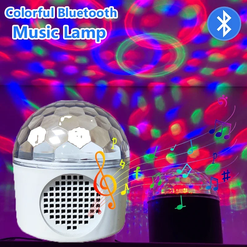 RGB Bluetooth Projector Lamp USB Colorful Rotating Magical Ball Light Car Atmosphere Lamp KTV Bar Disco DJ Party Stage Lights