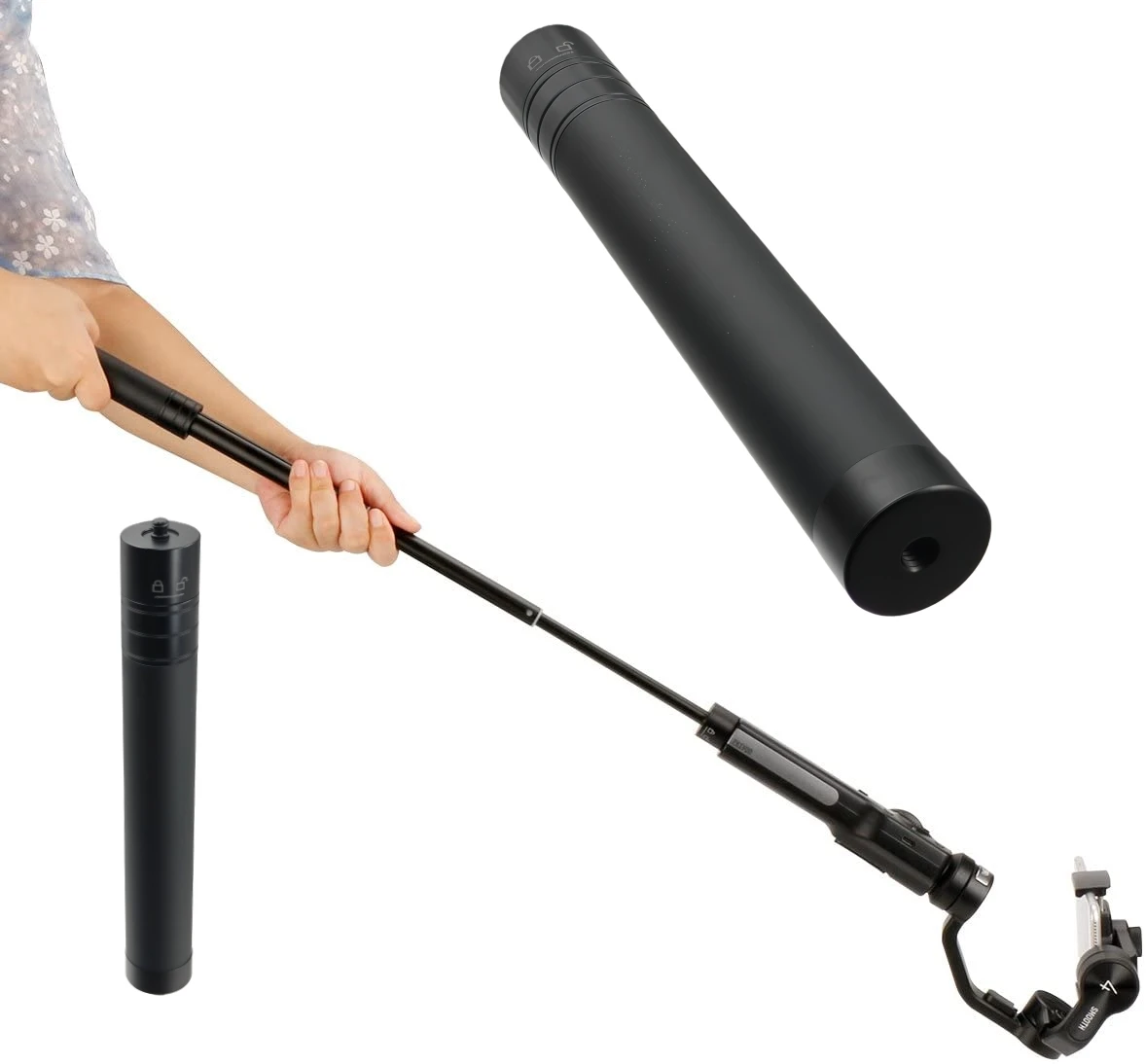 Perche Extension Stabilisateur 73cm Alliage Aluminium 1/4 Pouce