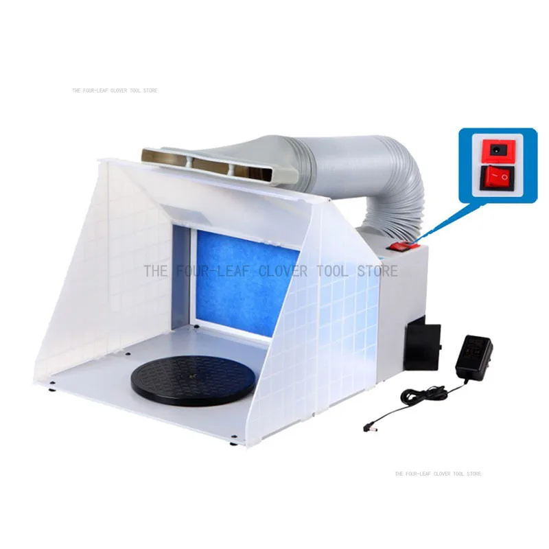 25W Portable Airbrush Spray Booth Set Foldable Paint Spray Extractor Exhaust Filter For Model Hobby Crafts 100-240V