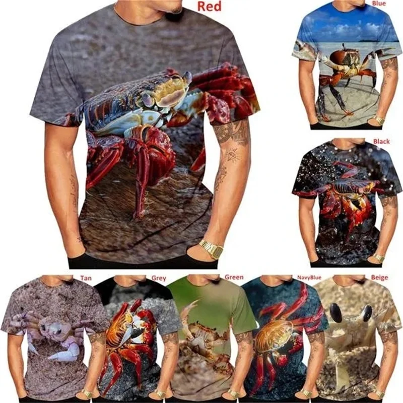 

New Cool Fashion Men Women 3d Printed Crab T Shirt Funny Animal Crab Pattern T Shirt Graphic Tee Male Female Comfortable Tops