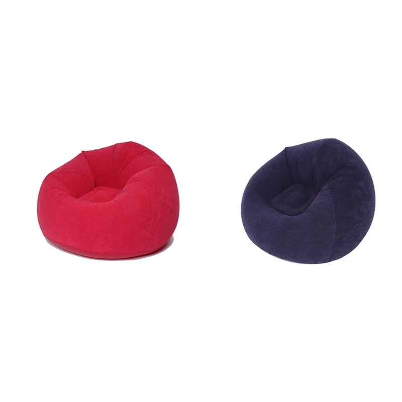 ABGR-Large Inflatable Sofa Chair Bean Bag Flocking PVC Garden Lounge Beanbag Outdoor Furniture Camping Backpacking Bags