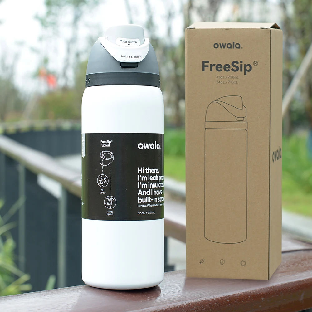 Owala FreeSip 32oz Water Bottle - Insulated Stainless Steel With Straw & Locking Lid, BPA-Free