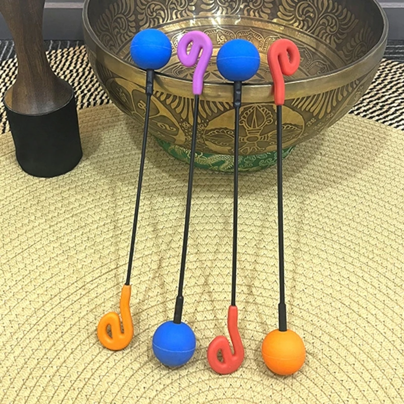 Double Head Friction Gong Mallet Whale Sounds Gong Resonant Mallet Sound Healing Silicone for Large A52F
