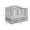 5-in-1 Convertible Baby Crib with Drawer and Reversible Headboard, Pebble Gray 6