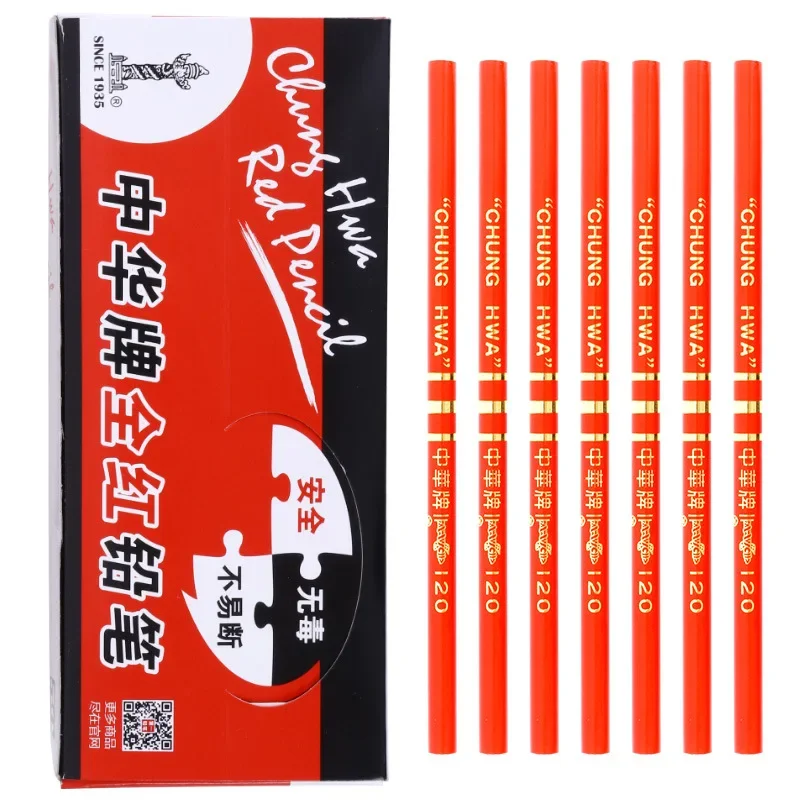 50 pezzi di matite rosse per controllo, set rosso e blu per falegnami, muratori, ingegneri, forniture per ufficio e scuola, matite di cancelleria. - immagine 5