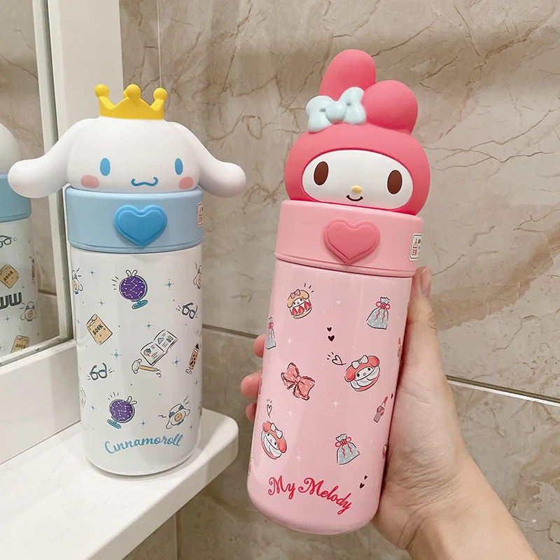 

Sanrio Water Cup 350Ml Kawaii Cinnamoroll My Melody Thermos Cups Anime Cartoon Kuromi Juice Cup Insulated Water Bottle Kid Gifts