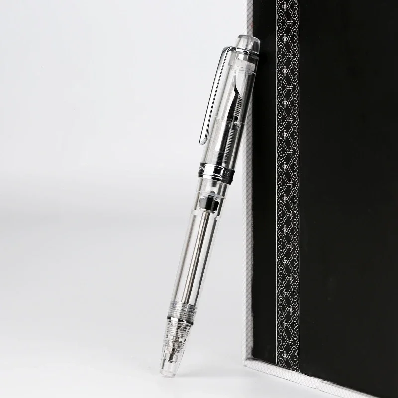 PENBBS 268 Vacuum Resin Filling Fully Transparent Fountain Pen Iridium EF/F/M Nib Writing Gift Pen Office Supplies Stationery