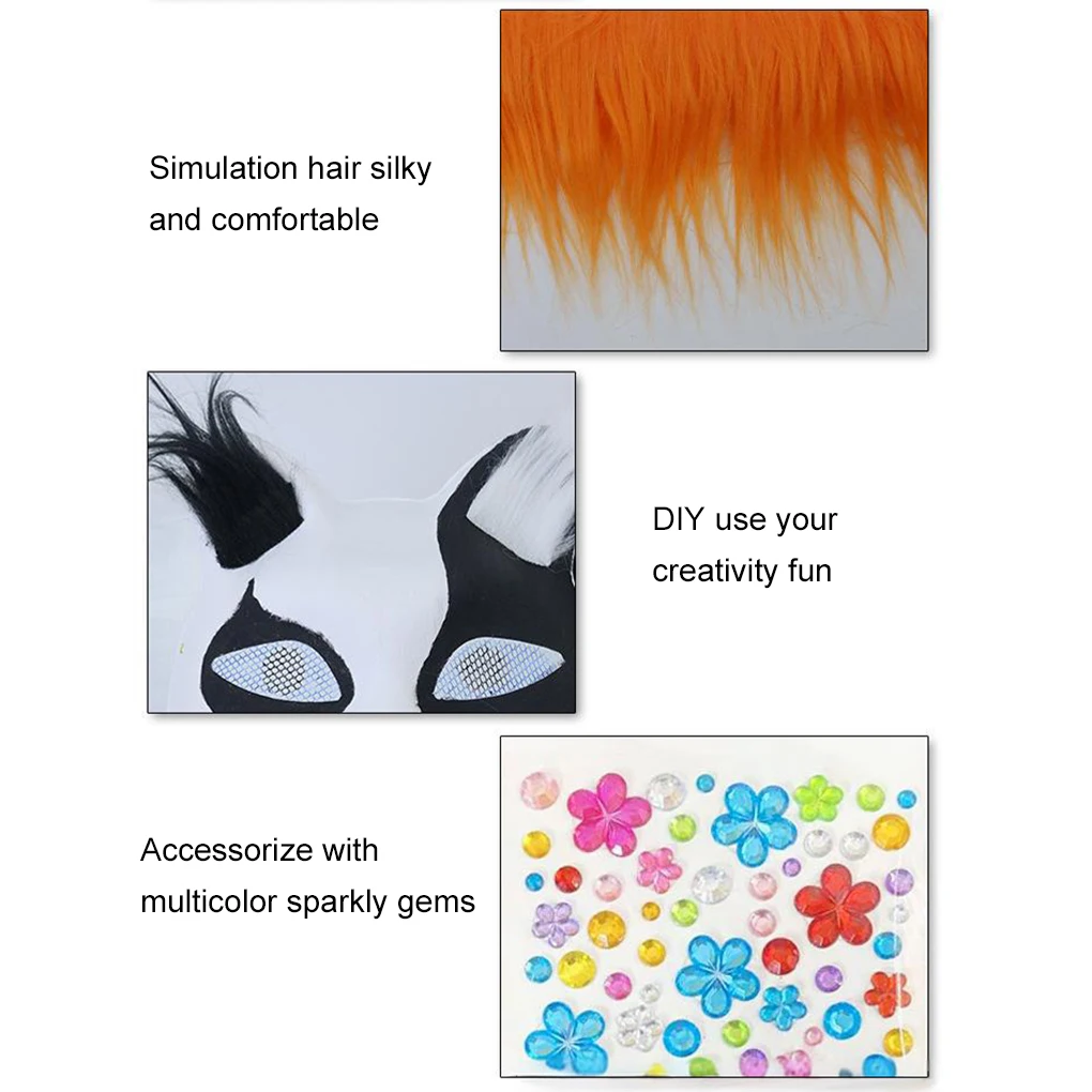 Halloween Mask Party Masks Masquerade Mask 3D Printed Mask 3D Face Masks Superhero Mask Unpainted Therian Mask Kit Paper Blank Masks Half Face Hand-painted Cat Mask DIY Masks For Masquerade Cosplay Party Christmas