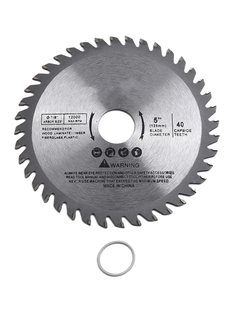 5인치 목재용 카바이드 팁 절삭 공구용 원형 톱날, 1인치 보어, 40개 톱니, 최대 RPM 5,500