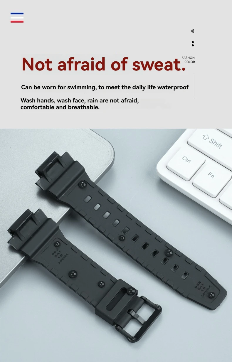 Für Casio 3502 AE-1500 Harz Armband AE-1500WHX-1AVDF/DW-291/W-737 Silikon-Uhrenarmband 18 mm konvexes Sportarmband – Detail 7