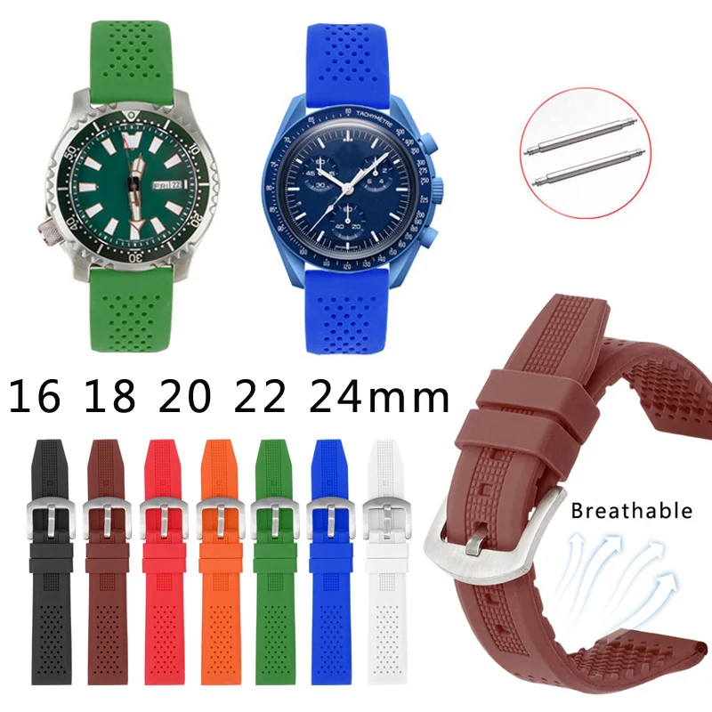 Cinturino In Silicone 16/18/20/22/24Mm Per Samsung Galaxy Watch 5 4 Classic 40 44 Active 2 42Mm 46Mm Huawei Gt 2 3 Smart Watch Band