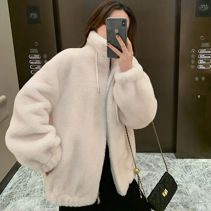 

2024 [Sell out but not make up]Sheep cut down coat, women's medium length lamb wool coat, particle all wool integrated fur