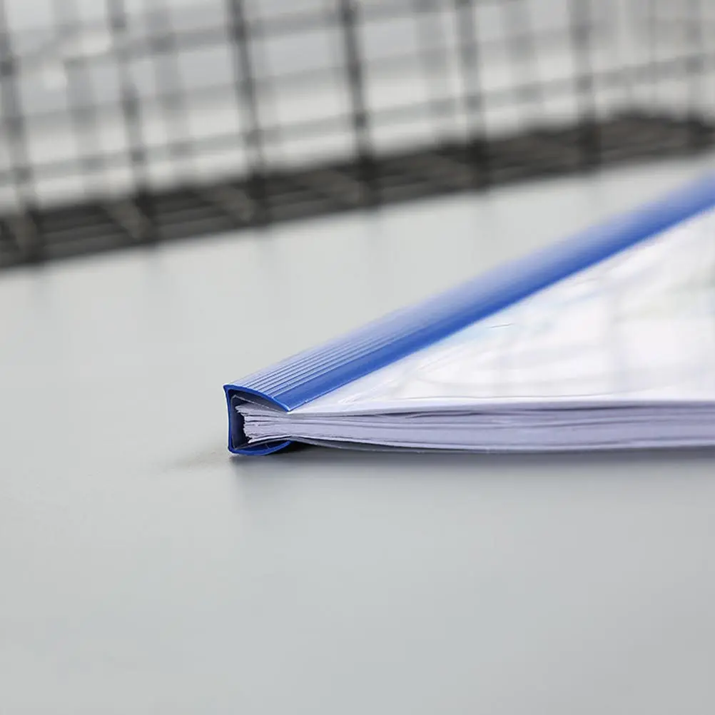 20Pcs 컬러 슬라이딩 바가있는 투명 플라스틱 파일 폴더 A4 종이 정리함 대용량 미끄럼 방지 계약 보고서 학교