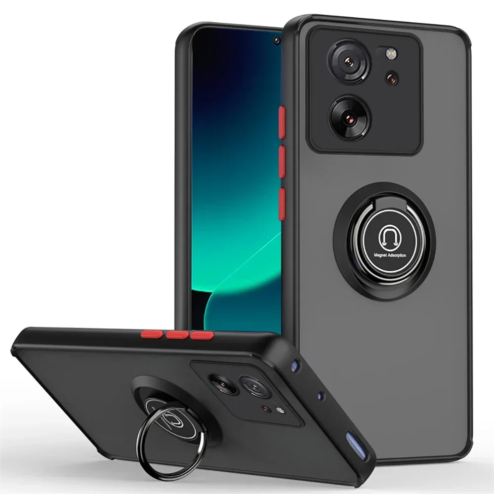 Enhanced Armor Matte Case with Ring Magnetic Holder Stand